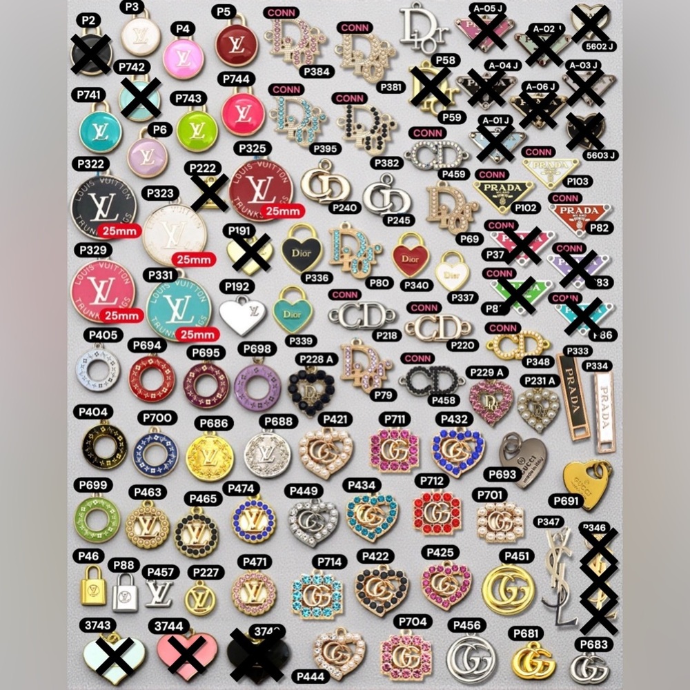 Select A SINGLE ASSORTED Designer Zipper Pull/Button Charm